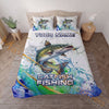 Maxcorners Fishing Colorful Water Splash Personalized Name Unisex 3D Bedding Set