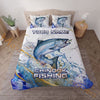 Maxcorners Fishing Colorful Water Splash Personalized Name Unisex 3D Bedding Set