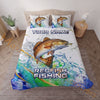 Maxcorners Fishing Colorful Water Splash Personalized Name Unisex 3D Bedding Set