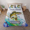 Maxcorners Fishing Colorful Water Splash Personalized Name Unisex 3D Bedding Set