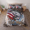Maxcorners Fishing American Flag Sunset Adventure Personalized Name Unisex 3D Bedding Set