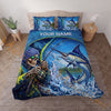 Maxcorners Fishing Skull Angler Orange Camouflage Personalized Name Unisex 3D Bedding Set