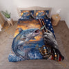 Maxcorners Fishing American Flag Camouflage Personalized Name Unisex 3D Bedding Set