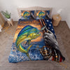 Maxcorners Fishing American Flag Camouflage Personalized Name Unisex 3D Bedding Set