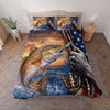 Maxcorners Fishing American Flag Camouflage Personalized Name Unisex 3D Bedding Set