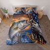 Maxcorners Fishing American Flag Camouflage Personalized Name Unisex 3D Bedding Set