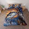 Maxcorners Fishing American Flag Camouflage Personalized Name Unisex 3D Bedding Set