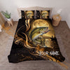 Maxcorners Fishing Golden Moonlight Night Adventure Personalized Name Unisex 3D Bedding Set