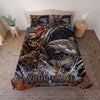 Maxcorners Fishing Skull Angler Blue Water Splash Personalized Name Unisex 3D Bedding Set