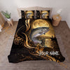 Maxcorners Fishing Golden Moonlight Night Adventure Personalized Name Unisex 3D Bedding Set