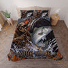 Maxcorners Fishing Skull Angler Blue Water Splash Personalized Name Unisex 3D Bedding Set