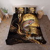 Maxcorners Fishing Golden Moonlight Night Adventure Personalized Name Unisex 3D Bedding Set