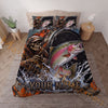 Maxcorners Fishing Skull Angler Blue Water Splash Personalized Name Unisex 3D Bedding Set