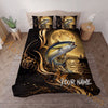Maxcorners Fishing Golden Moonlight Night Adventure Personalized Name Unisex 3D Bedding Set