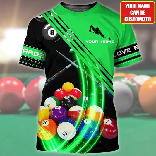 Maxcorners Light Billiards Multicolor Option Personalized Unisex Shirt (4 Colors)