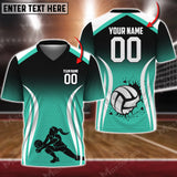 Maxcorners Volleyball Color Options Personalized 3D V-neck T-Shirt