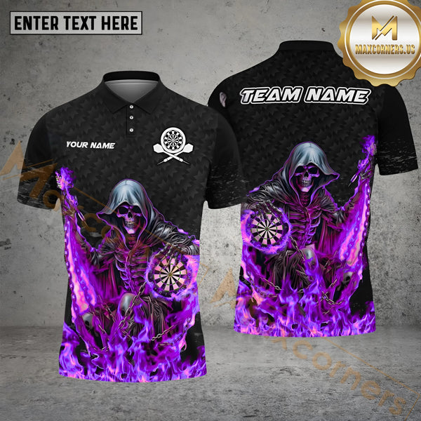 Maxcorners Darts Skull Personalized Name, Team Name  3D Shirt