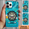 Maxcorners Darts Phone Case Funny Laughing Target Board Beer Mug Brick Wall Lightning Splatter Personalized Name Multi Options Cover (7 Colors)