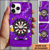 Maxcorners Darts Phone Case Funny Laughing Target Board Beer Mug Brick Wall Lightning Splatter Personalized Name Multi Options Cover (7 Colors)