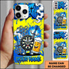 Maxcorners Darts Phone Case Funny Cartoon Target Board Beer Mug Honeycomb Mesh Splatter Personalized Name Multi Options Cover (7 Colors)