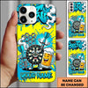 Maxcorners Darts Phone Case Funny Cartoon Target Board Beer Mug Honeycomb Mesh Splatter Personalized Name Multi Options Cover (7 Colors)