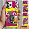 Maxcorners Darts Phone Case Funny Cartoon Target Board Beer Mug Honeycomb Mesh Splatter Personalized Name Multi Options Cover (7 Colors)