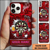 Maxcorners Darts Phone Case Cool Target Board Mascot Sunglasses Jacket Holding Beer Glass Graffiti Personalized Name Multi Options Cover (7 Colors)