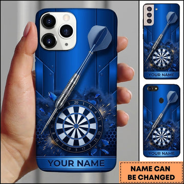 Maxcorners Darts Phone Case Flying Arrow Bullseye Shattered Glass Sparks Hexagon Mesh Target Board Personalized Name Multi Options Cover (7 Colors)