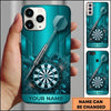 Maxcorners Darts Phone Case Flying Arrow Bullseye Shattered Glass Sparks Hexagon Mesh Target Board Personalized Name Multi Options Cover (7 Colors)