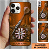 Maxcorners Darts Phone Case Flying Arrow Bullseye Shattered Glass Sparks Hexagon Mesh Target Board Personalized Name Multi Options Cover (7 Colors)