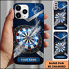 Maxcorners Darts Phone Case Single Arrow Hit Bullseye Smoke Explosive Splash Geometric Target Board Personalized Name Multi Options Cover (7 Colors)