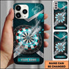 Maxcorners Darts Phone Case Single Arrow Hit Bullseye Smoke Explosive Splash Geometric Target Board Personalized Name Multi Options Cover (7 Colors)