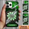 Maxcorners Darts Phone Case Single Arrow Hit Bullseye Smoke Explosive Splash Geometric Target Board Personalized Name Multi Options Cover (7 Colors)