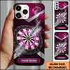 Maxcorners Darts Phone Case Single Arrow Hit Bullseye Smoke Explosive Splash Geometric Target Board Personalized Name Multi Options Cover (7 Colors)