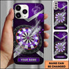 Maxcorners Darts Phone Case Single Arrow Hit Bullseye Smoke Explosive Splash Geometric Target Board Personalized Name Multi Options Cover (7 Colors)