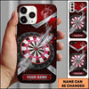 Maxcorners Darts Phone Case Single Arrow Hit Bullseye Smoke Explosive Splash Geometric Target Board Personalized Name Multi Options Cover (7 Colors)