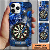 Maxcorners Darts Phone Case Aggressive Wild Wolf Roaring Cracked Glass Carbon Texture Target Board Personalized Name Multi Options Cover (7 Colors)