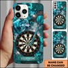 Maxcorners Darts Phone Case Aggressive Wild Wolf Roaring Cracked Glass Carbon Texture Target Board Personalized Name Multi Options Cover (7 Colors)