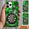 Maxcorners Darts Phone Case Aggressive Wild Wolf Roaring Cracked Glass Carbon Texture Target Board Personalized Name Multi Options Cover (7 Colors)