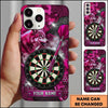 Maxcorners Darts Phone Case Aggressive Wild Wolf Roaring Cracked Glass Carbon Texture Target Board Personalized Name Multi Options Cover (7 Colors)