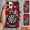 Maxcorners Darts Phone Case Aggressive Wild Wolf Roaring Cracked Glass Carbon Texture Target Board Personalized Name Multi Options Cover (7 Colors)