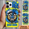 Maxcorners Darts Phone Case Funny Arrow Character Sunglasses Holding Beer Mugs Brick Wall Graffiti Personalized Name Multi Options Cover (7 Colors)