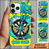 Maxcorners Darts Phone Case Funny Arrow Character Sunglasses Holding Beer Mugs Brick Wall Graffiti Personalized Name Multi Options Cover (7 Colors)
