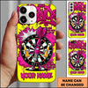 Maxcorners Darts Phone Case Funny Arrow Character Sunglasses Holding Beer Mugs Brick Wall Graffiti Personalized Name Multi Options Cover (7 Colors)