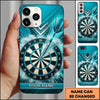 Maxcorners Darts Phone Case Flying Arrow Hit Bullseye Smoke Clouds Metallic Plate Target Board Personalized Name Multi Options Cover (7 Colors)