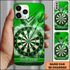 Maxcorners Darts Phone Case Flying Arrow Hit Bullseye Smoke Clouds Metallic Plate Target Board Personalized Name Multi Options Cover (7 Colors)