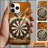 Maxcorners Darts Phone Case Flying Arrow Hit Bullseye Smoke Clouds Metallic Plate Target Board Personalized Name Multi Options Cover (7 Colors)