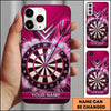 Maxcorners Darts Phone Case Flying Arrow Hit Bullseye Smoke Clouds Metallic Plate Target Board Personalized Name Multi Options Cover (7 Colors)