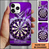 Maxcorners Darts Phone Case Flying Arrow Hit Bullseye Smoke Clouds Metallic Plate Target Board Personalized Name Multi Options Cover (7 Colors)