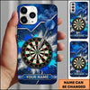 Maxcorners Darts Phone Case Single Arrow Bullseye Paint Splash Cracked Wall Smoke Target Board Personalized Name Multi Options Cover (7 Colors)